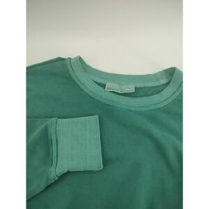 Zenana Teal Green Mineral Wash Raw Seam Crewneck Sweatshirt BTW-4567Y Large